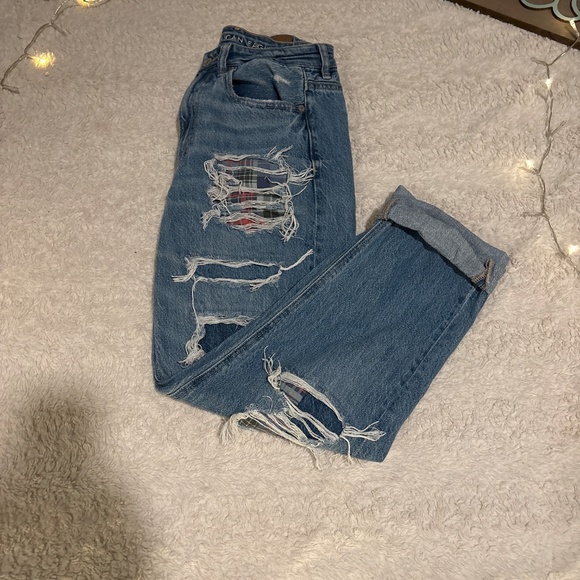 American Eagle Fall Plaid Long Jeans - Picture 3 of 4